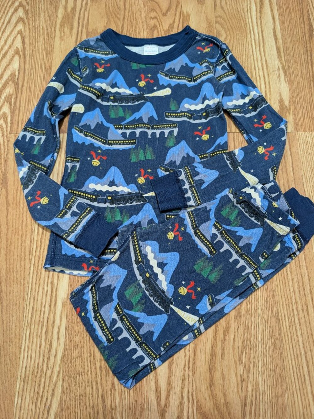 Hanna Andersson Polar Express Holiday Long John Pajamas 130 8